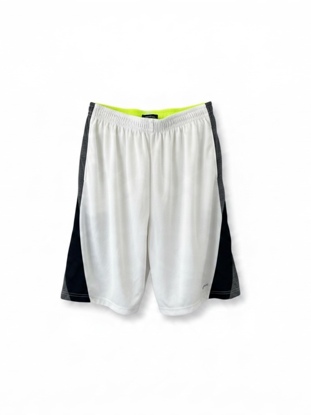 R(P)EX Men’s Athletic Basketball Shorts White Black Gray Mesh Size Large